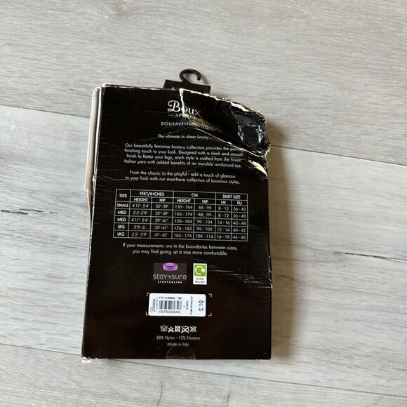 Boux Avenue plain top hold ups hosiery Size‎ L in Black NWT in packaging - Picture 5 of 5
